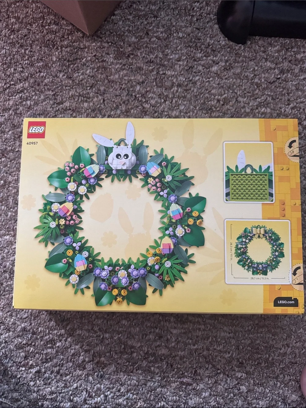 Lego Green Purple Yellow Floral Bunny Wreath